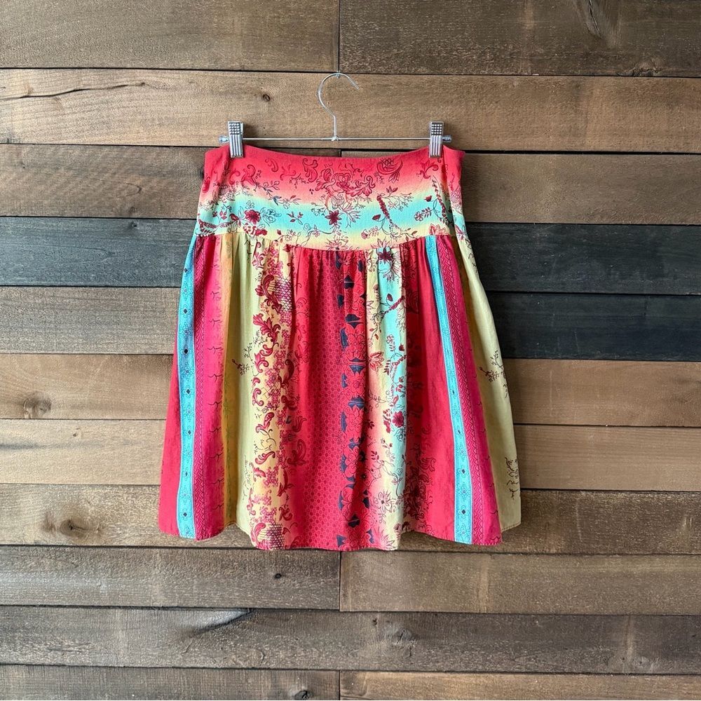 Vintage Y2K Patchwork Boho Festival Skirt Cottagecore 100% Cotton
